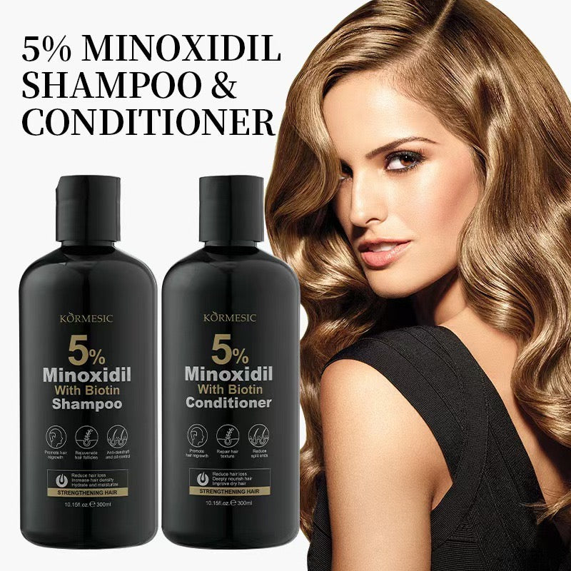 Minoxidil et Biotine 5% – Kit Complet Anti-Chute & Repousse