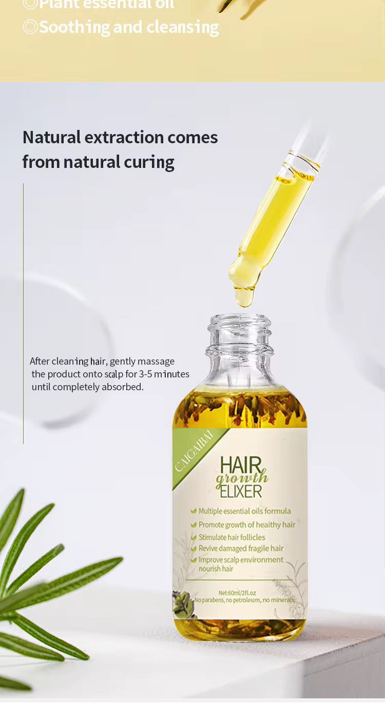 Huile Naturelle de Croissance des Cheveux